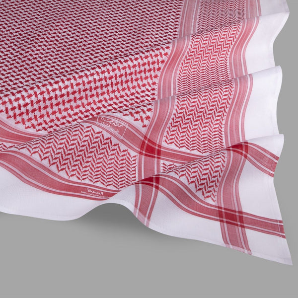 Shemagh Red/White 100% English Cotton