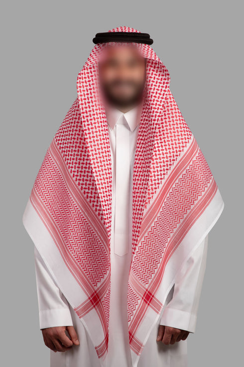 Shemagh Red/White 100% English Cotton