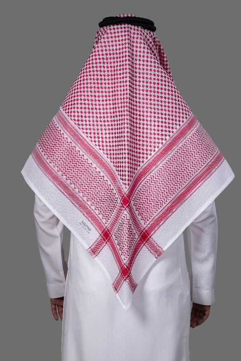 Shemagh Red/White 100% English Cotton - Mayfair Square