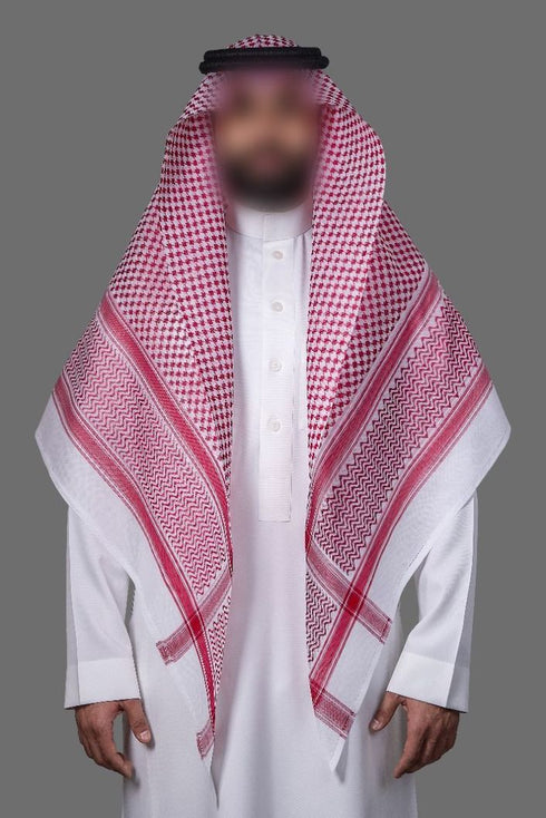 Shemagh Red/White 100% English Cotton - Mayfair Square