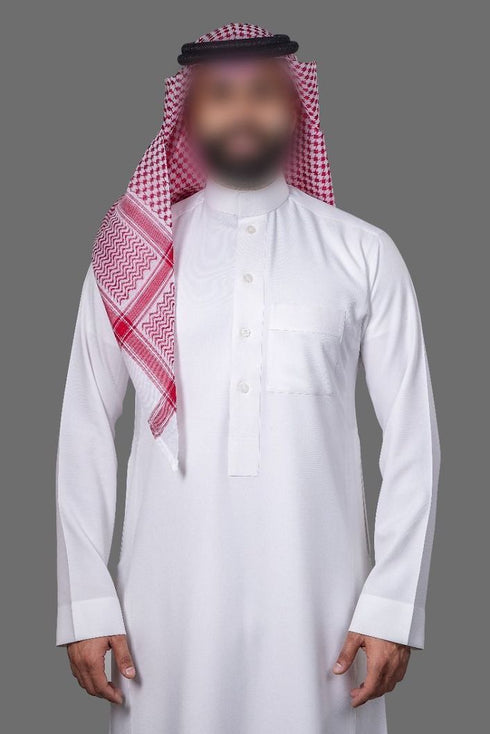 Shemagh Red/White 100% English Cotton - Mayfair Square